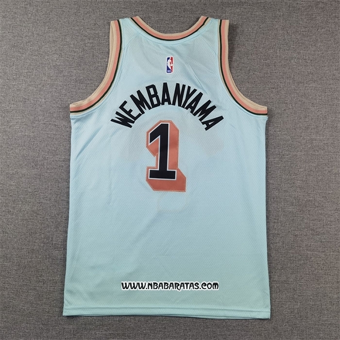 Camiseta Nino San Antonio Spurs Victor Wembanyama #1 Ciudad 2024-25 Verde